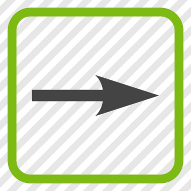 Keskin ok doğru vektör simgesi bir çerçeve içinde