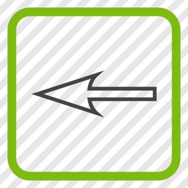 Keskin ok sol vektör simgesi bir çerçeve içinde