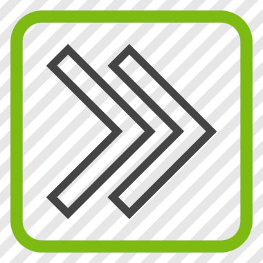 Üst karakter doğru vektör simgesi bir çerçeve içinde