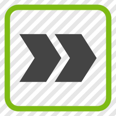 Üst karakter doğru vektör simgesi bir çerçeve içinde