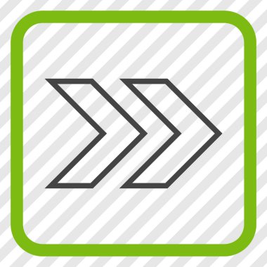 Üst karakter doğru vektör simgesi bir çerçeve içinde