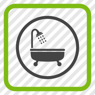 Duş Banyo vektör simgesi bir çerçeve içinde