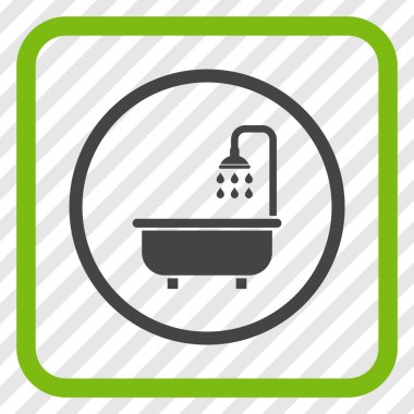 Duş Banyo vektör simgesi bir çerçeve içinde