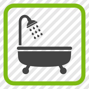 Duş Banyo vektör simgesi bir çerçeve içinde