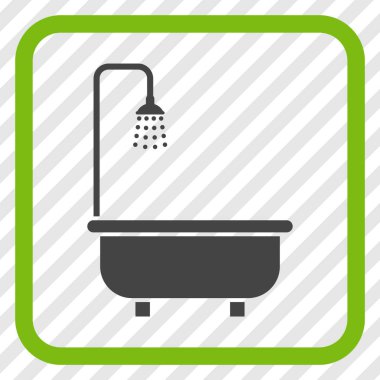 Duş Banyo vektör simgesi bir çerçeve içinde