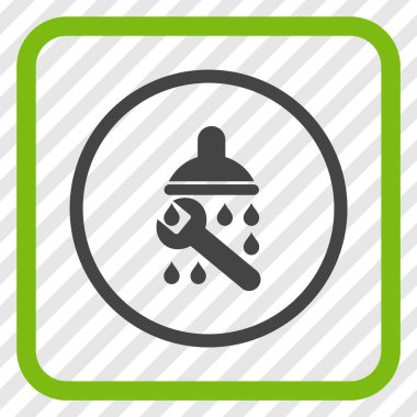 Duş sıhhi tesisat vektör simgesi bir çerçeve içinde