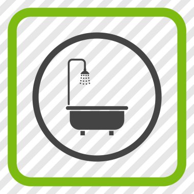 Duş Banyo vektör simgesi bir çerçeve içinde