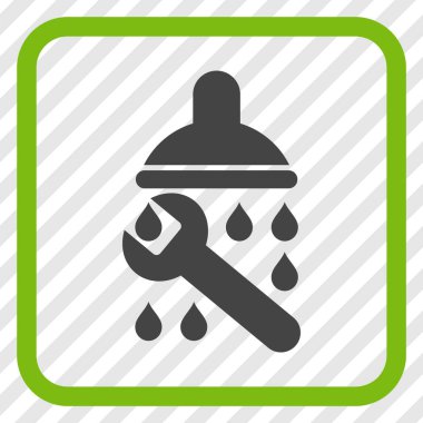 Duş sıhhi tesisat vektör simgesi bir çerçeve içinde