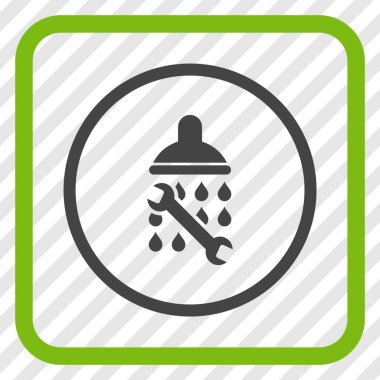 Duş sıhhi tesisat vektör simgesi bir çerçeve içinde