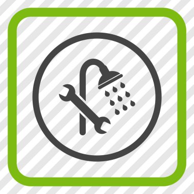 Duş sıhhi tesisat vektör simgesi bir çerçeve içinde