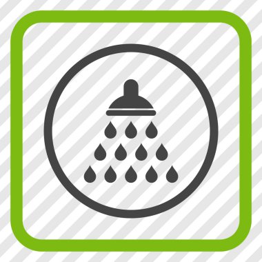 Duş vektör simgesi bir çerçeve içinde