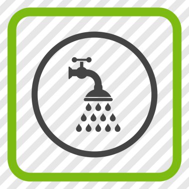 Duş musluk vektör simgesi bir çerçeve içinde