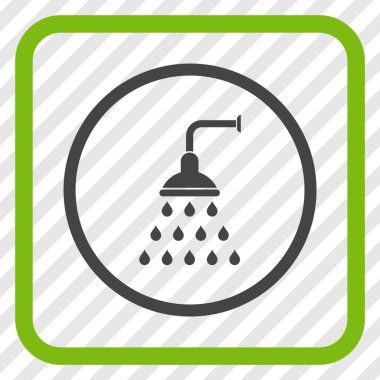 Duş vektör simgesi bir çerçeve içinde