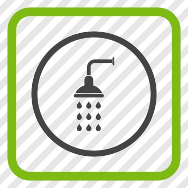 Duş vektör simgesi bir çerçeve içinde