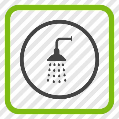 Duş vektör simgesi bir çerçeve içinde