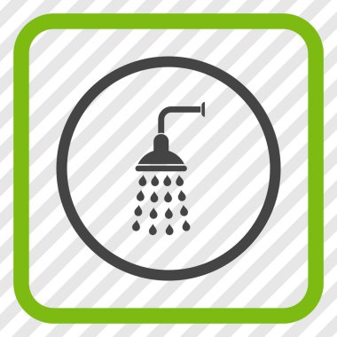 Duş vektör simgesi bir çerçeve içinde