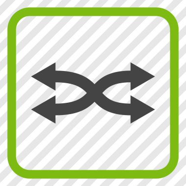 Shuffle okları yatay vektör simgesi bir çerçeve içinde