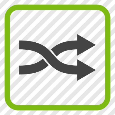 Shuffle okları doğru vektör simgesi bir çerçeve içinde