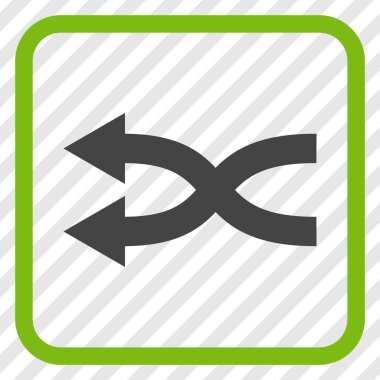 Shuffle oklar sol vektör simgesi bir çerçeve içinde