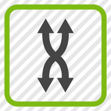 Shuffle okları dikey vektör simgesi bir çerçeve içinde