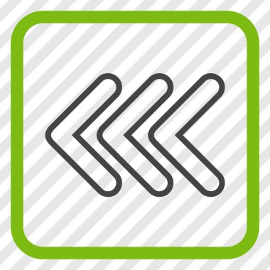 İşaretçi sol vektör simgesi bir çerçeve içinde üçlü