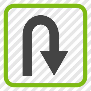 U dönüş vektör simgesi bir çerçeve içinde