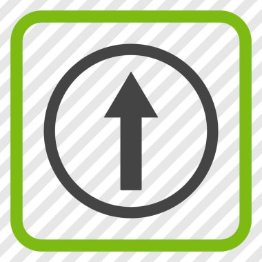 Bir çerçeve içinde yukarı yönlü ok vektör simgesi