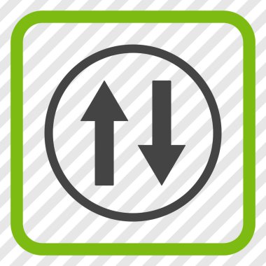 Dikey Çevir ok simge bir çerçeve içinde vektör