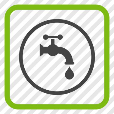 Su dokunun vektör simgesi bir çerçeve içinde