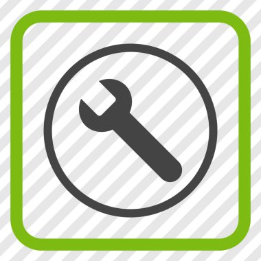 İngiliz anahtarı vektör simgesi bir çerçeve içinde