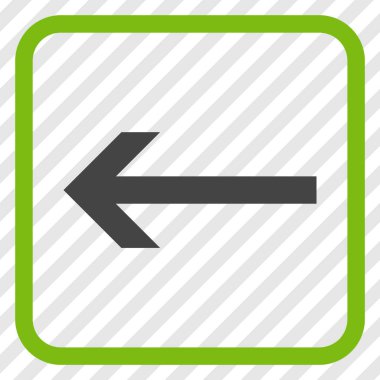 Ok sol vektör simgesi bir çerçeve içinde