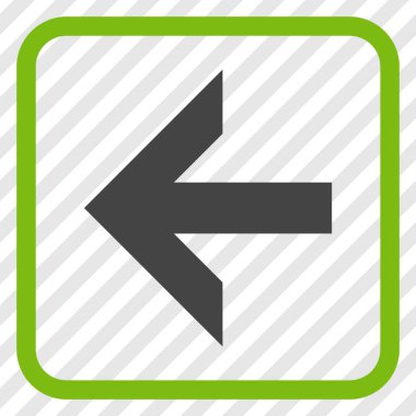 Ok sol vektör simgesi bir çerçeve içinde