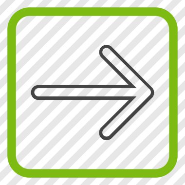 Ok sağ vektör simgesi bir çerçeve içinde