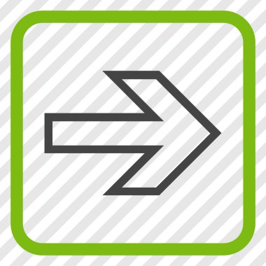 Ok sağ vektör simgesi bir çerçeve içinde