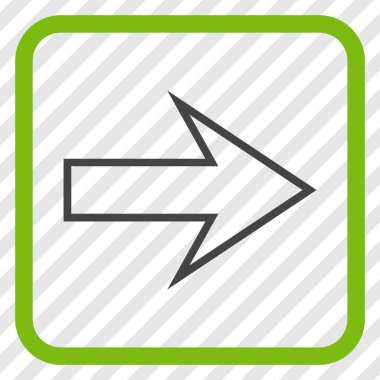 Ok sağ vektör simgesi bir çerçeve içinde