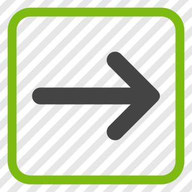 Ok sağ vektör simgesi bir çerçeve içinde