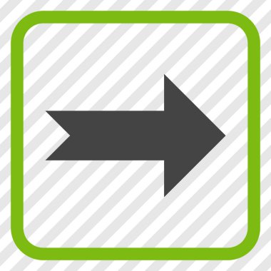 Ok sağ vektör simgesi bir çerçeve içinde