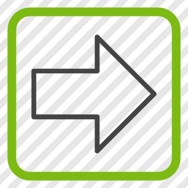 Ok sağ vektör simgesi bir çerçeve içinde