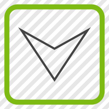 Vektör simgesi bir çerçeve içinde aşağı ok ucu