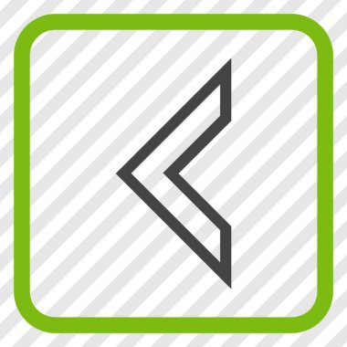 Ok ucu sol vektör simgesi bir çerçeve içinde