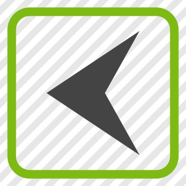 Ok ucu sol vektör simgesi bir çerçeve içinde