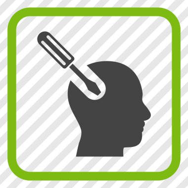 Beyin aracı vektör simgesi bir çerçeve içinde