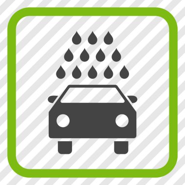 Oto yıkama vektör simgesi bir çerçeve içinde