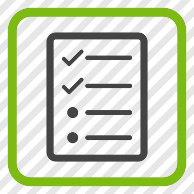 Denetim listesi sayfa vektör simgesi bir çerçeve içinde