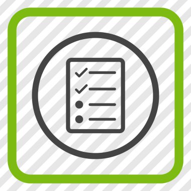 Denetim listesi sayfa vektör simgesi bir çerçeve içinde