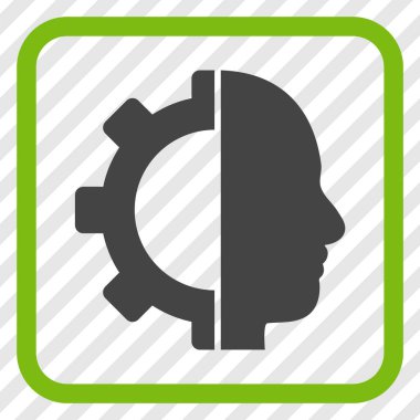 Cyborg dişli vektör simgesi bir çerçeve içinde