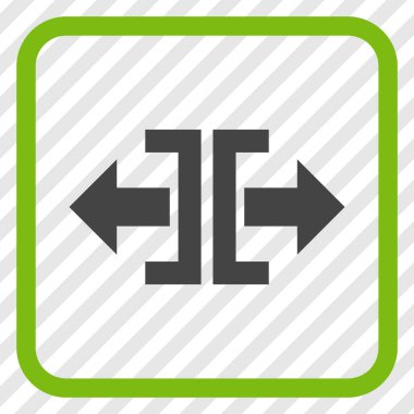 Yatay yöndeki vektör simgesi bir çerçeve içinde bölmek