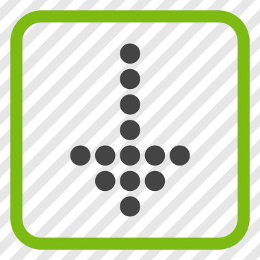 Vektör simgesi bir çerçeve içinde aşağı noktalı ok