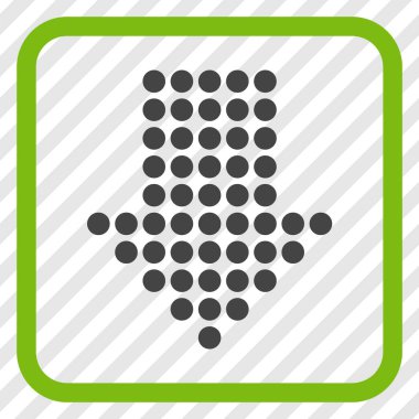 Vektör simgesi bir çerçeve içinde aşağı noktalı ok