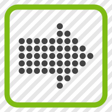 Noktalı ok doğru vektör simgesi bir çerçeve içinde